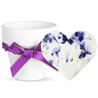 Purple Hearts & White Pots with Bow Plantable Seed Paper – Set of 6 - Seed Bloom Gifts