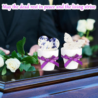 Purple Butterflies & White Pots with Bow Plantable Seed Paper β Set of 6 - Seed Bloom Gifts
