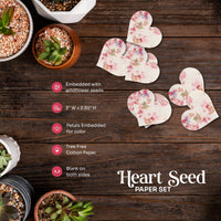 Pink Heart Plantable Seed Paper – Set of 24 - Seed Bloom Gifts