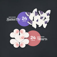 Pink Heart & Purple Butterfly Plantable Seed Paper – Set of 48 - Seed Bloom Gifts