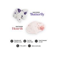 Pink Heart & Purple Butterfly Plantable Seed Paper – Set of 48 - Seed Bloom Gifts