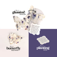 Purple Butterfly Plantable Seed Paper – Set of 24 - Seed Bloom Gifts