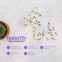 Purple Butterfly Plantable Seed Paper – Set of 24 - Seed Bloom Gifts