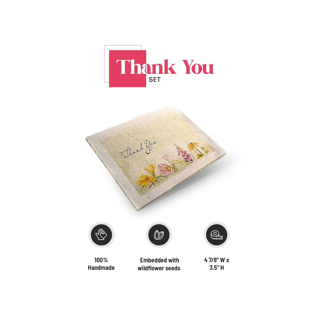 Eco-friendly Thank You stationery – plantable and compostable cards by Seed Bloom Gifts.