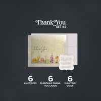 Sustainable Thank You card set – 6 plantable notes from Seed Bloom Gifts.