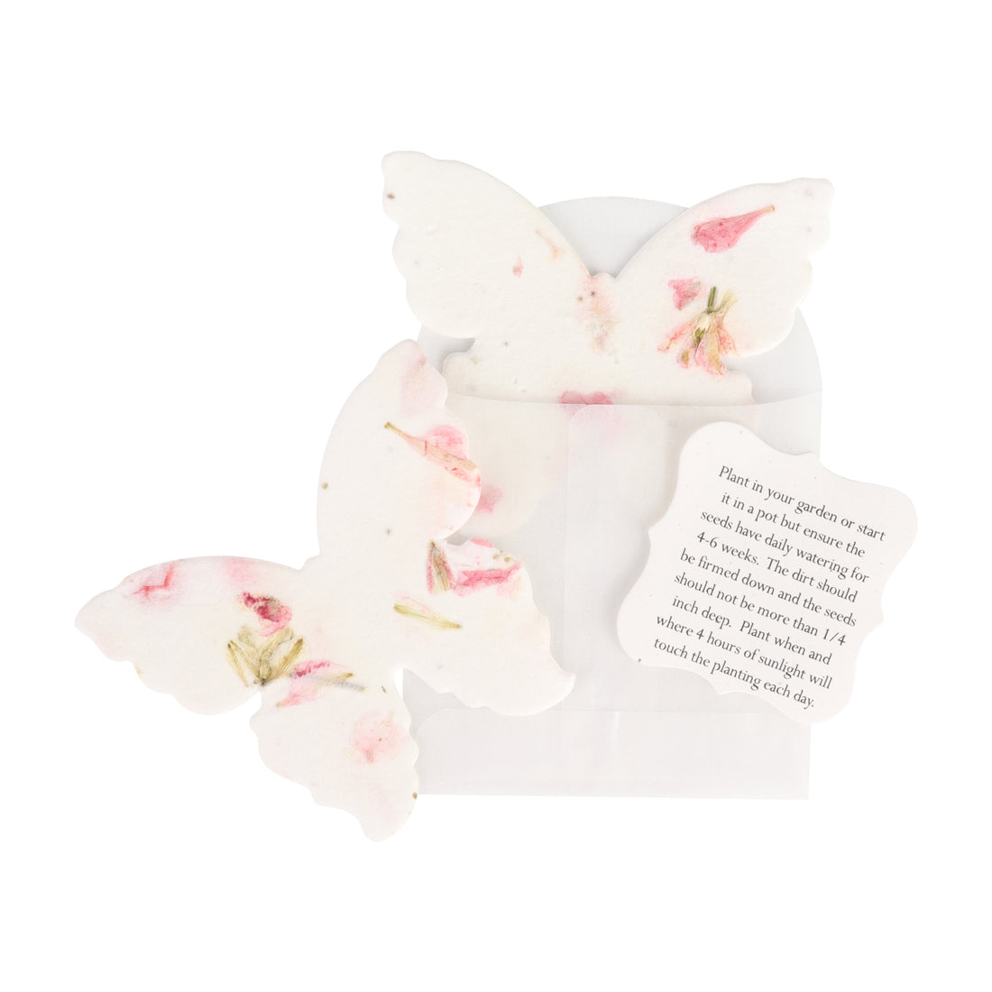 Pink Butterfly Plantable Seed Paper – Set of 24 - Seed Bloom Gifts