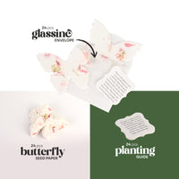Pink Butterfly Plantable Seed Paper – Set of 24 - Seed Bloom Gifts