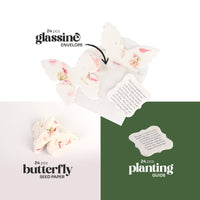 Pink Butterfly Plantable Seed Paper – Set of 24 - Seed Bloom Gifts