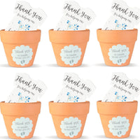 Blue Onesie & Orange Pots with Stickers Plantable Seed Paper – Set of 6 - Seed Bloom Gifts