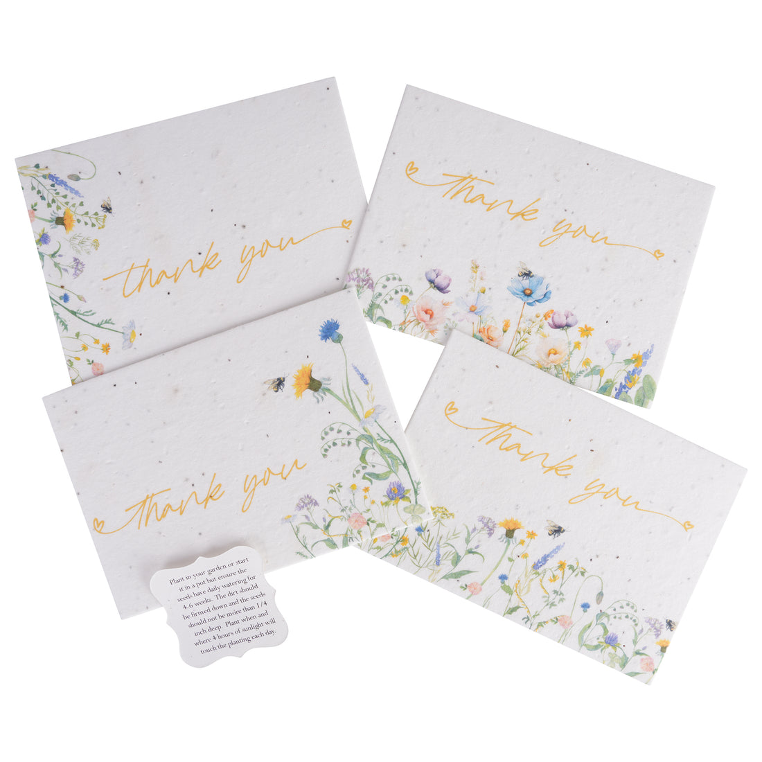 Thank You Set Plantable Seed Paper– Set of 4 - Seed Bloom Gifts