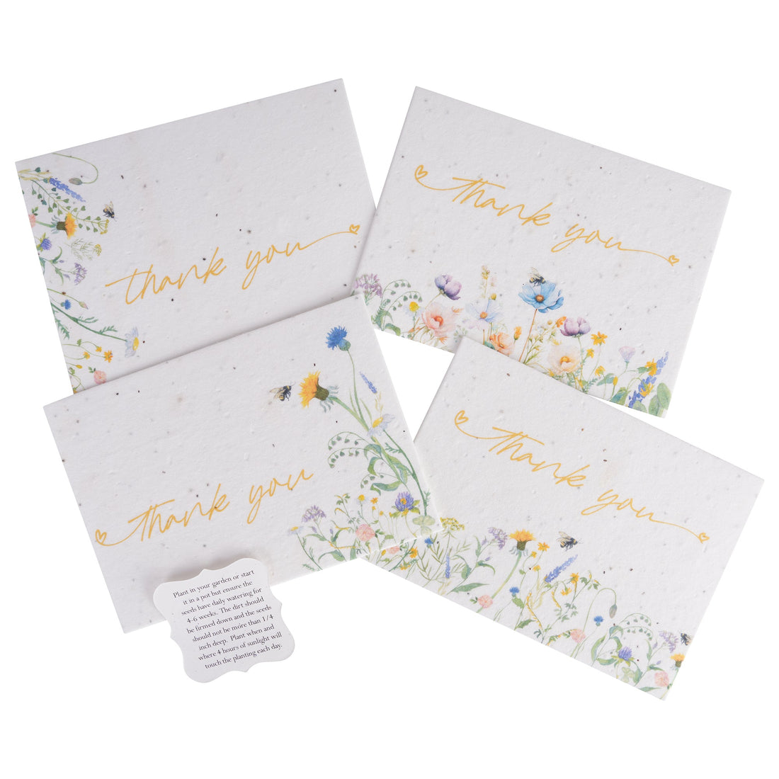 Thank You Set Plantable Seed Paper– Set of 4 - Seed Bloom Gifts