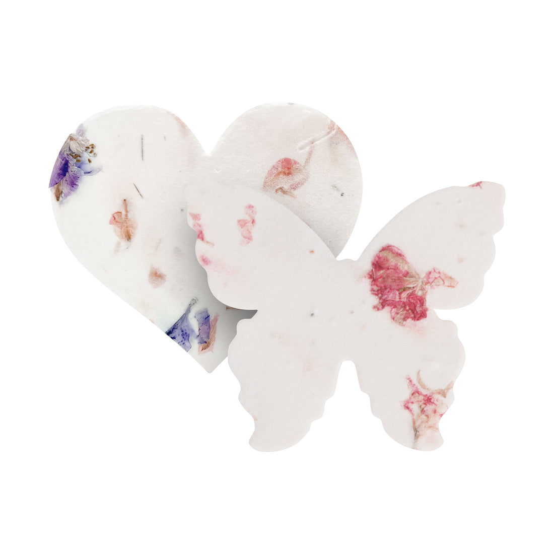 Mixed Heart & Pink Butterfly Plantable Seed Paper – Set of 48 - Seed Bloom Gifts