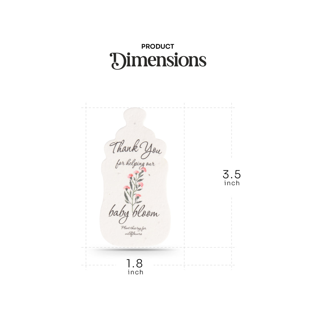 Baby Bottles Plantable Seed Paper– Set of 5 (Pink) - Seed Bloom Gifts