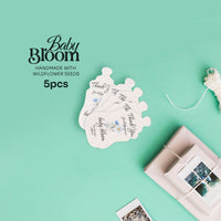 Baby Bottles Plantable Seed Paper– Set of 5 (Blue) - Seed Bloom Gifts