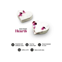 Large Magenta Heart Plantable Seed Paper – Set of 50 - Seed Bloom Gifts