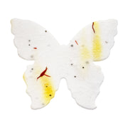 Large yellow butterfly-shaped seed paper favors from Seed Bloom Gifts – perfect for weddings or baby showers.