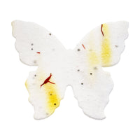 Large yellow butterfly-shaped seed paper favors from Seed Bloom Gifts β perfect for weddings or baby showers.