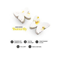 Butterfly baby shower favor idea β yellow plantable seed paper by Seed Bloom Gifts.