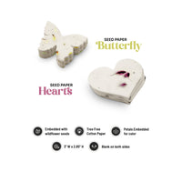 Magenta Heart & Yellow Butterfly Plantable Seed Paper – Set of 48 - Seed Bloom Gifts