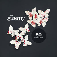 Large Pink Butterfly Plantable Seed Paper – Set of 50 - Seed Bloom Gifts