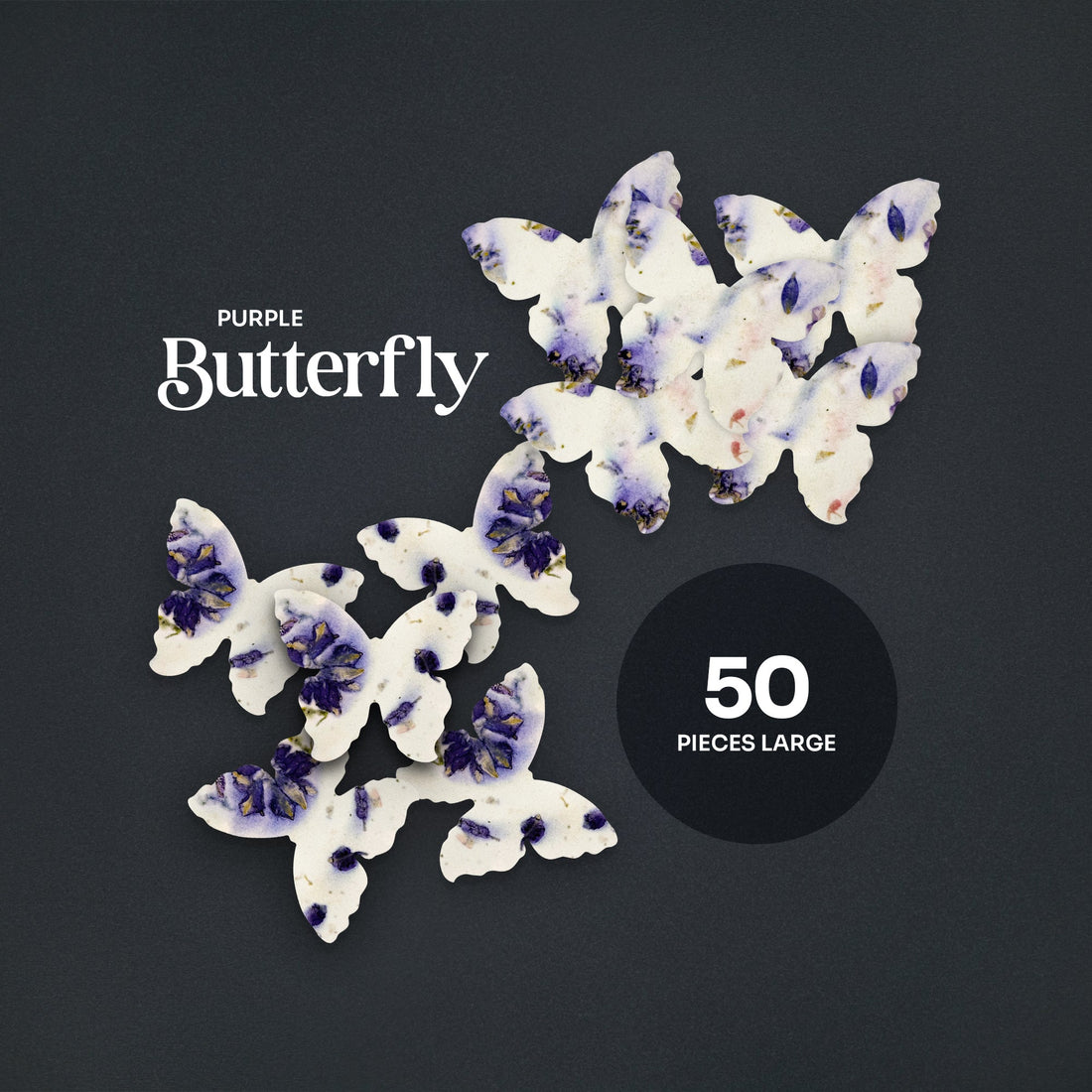 Large Purple Butterfly Plantable Seed Paper – Set of 50 - Seed Bloom Gifts