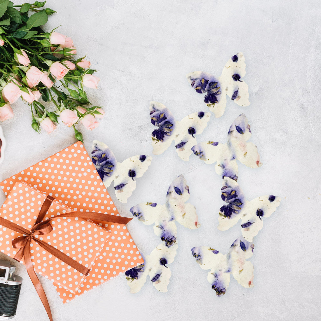 Large Purple Butterfly Plantable Seed Paper – Set of 50 - Seed Bloom Gifts