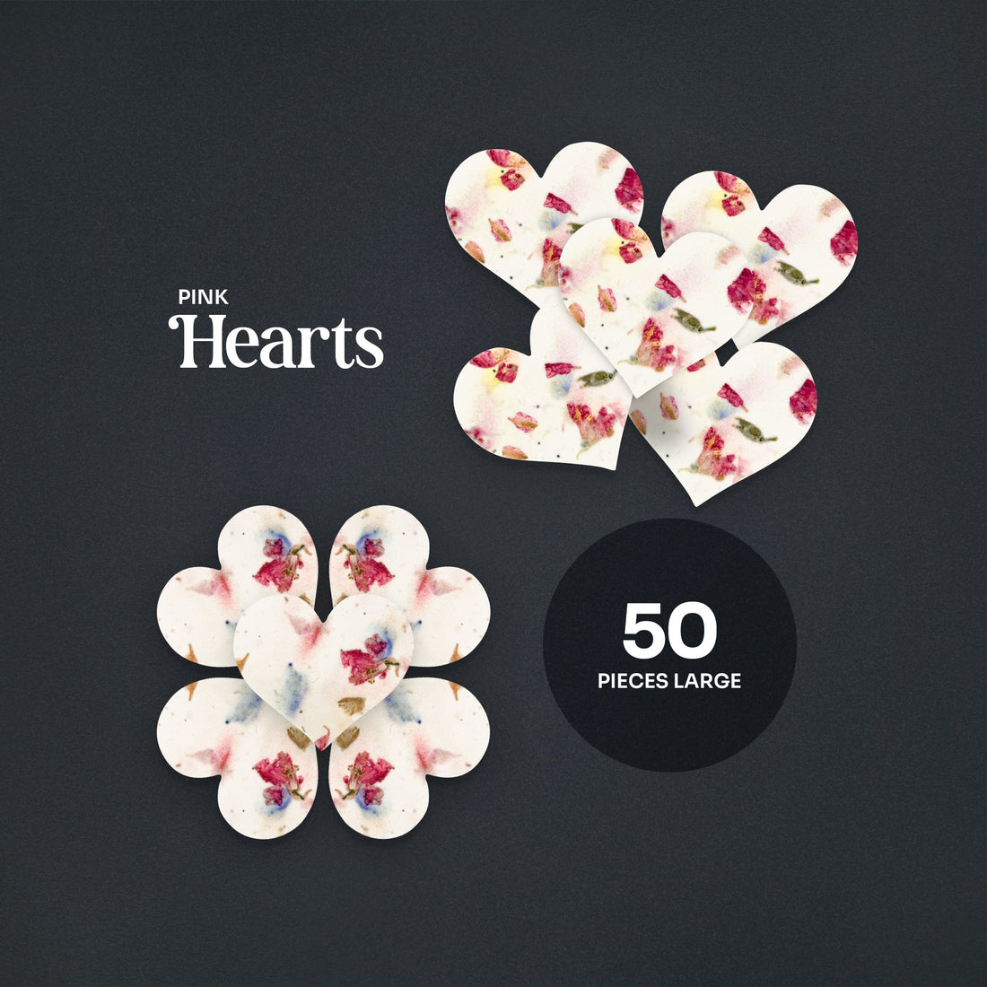 Large Pink Heart Plantable Seed Paper – Set of 50 - Seed Bloom Gifts