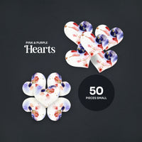 Small Pink & Purple Heart Plantable Seed Paper – Set of 50 - Seed Bloom Gifts