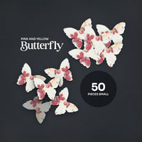 Small Pink & Yellow Butterfly Plantable Seed Paper – Set of 50 - Seed Bloom Gifts