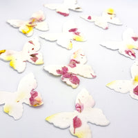 Small Pink & Yellow Butterfly Plantable Seed Paper – Set of 50 - Seed Bloom Gifts