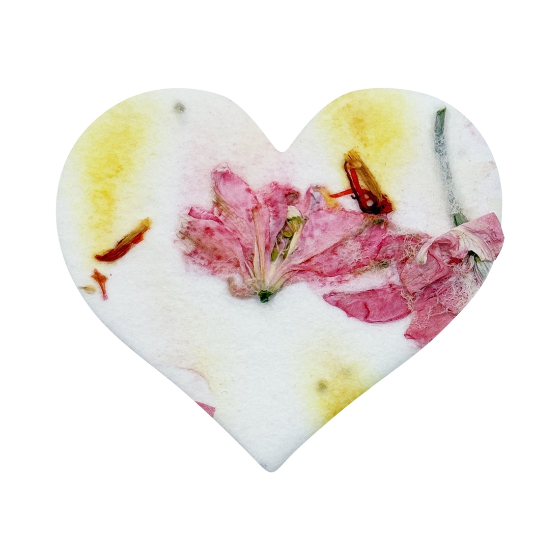 Small Pink & Yellow Heart Plantable Seed Paper – Set of 50 - Seed Bloom Gifts