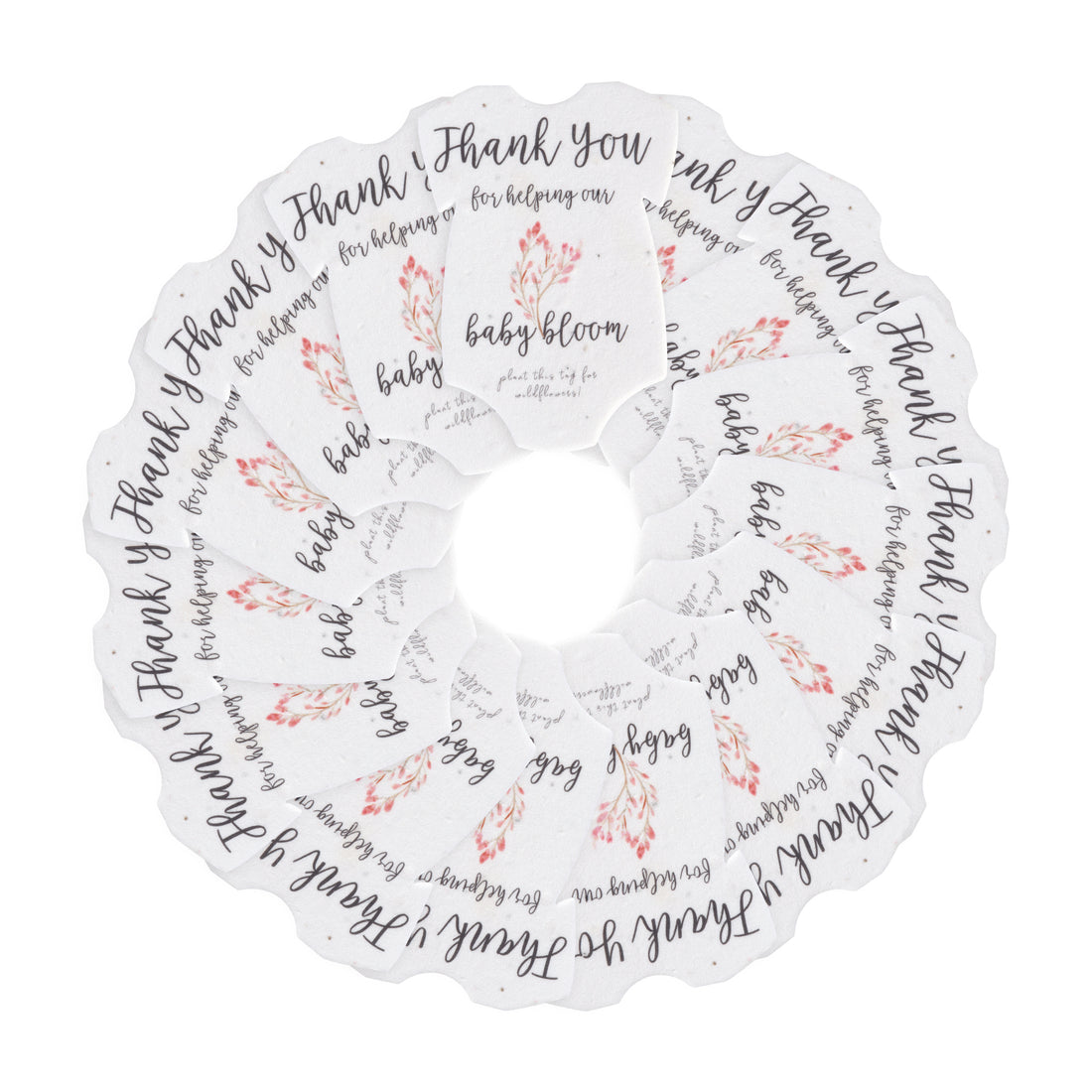 Onesie Plantable Seed Paper - Set of 15 (Pink) - Seed Bloom Gifts