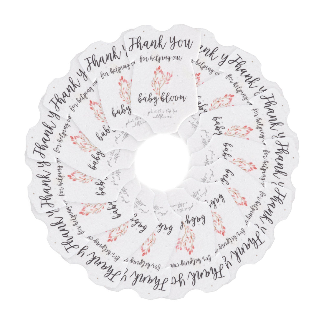 Onesie Plantable Seed Paper - Set of 15 (Pink) - Seed Bloom Gifts