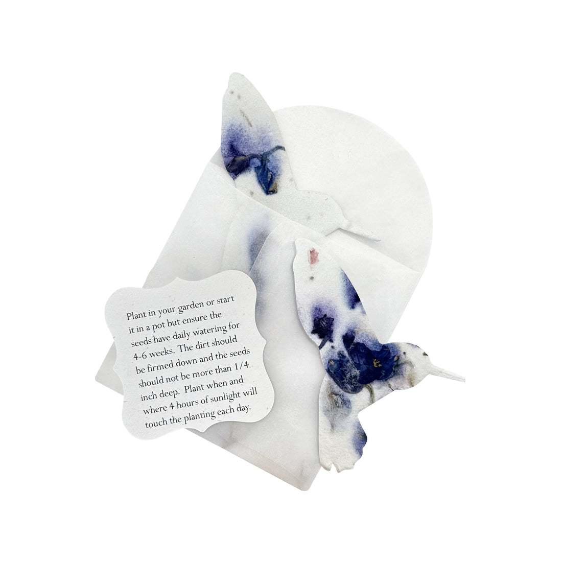 Purple Hummingbird Plantable Seed Paper - Set of 24 Animal or Pet Memorial Favors - Seed Bloom Gifts