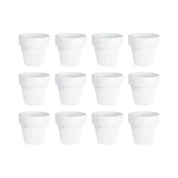 Mini White Terracotta Pots - Set of 12