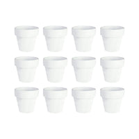 Mini White Terracotta Pots - Set of 12