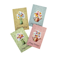 Wildflower seed cards with birthday messages and floral design