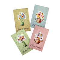 Wildflower seed cards with birthday messages and floral design