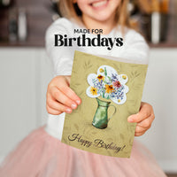 Wildflower seed cards with birthday messages and floral design