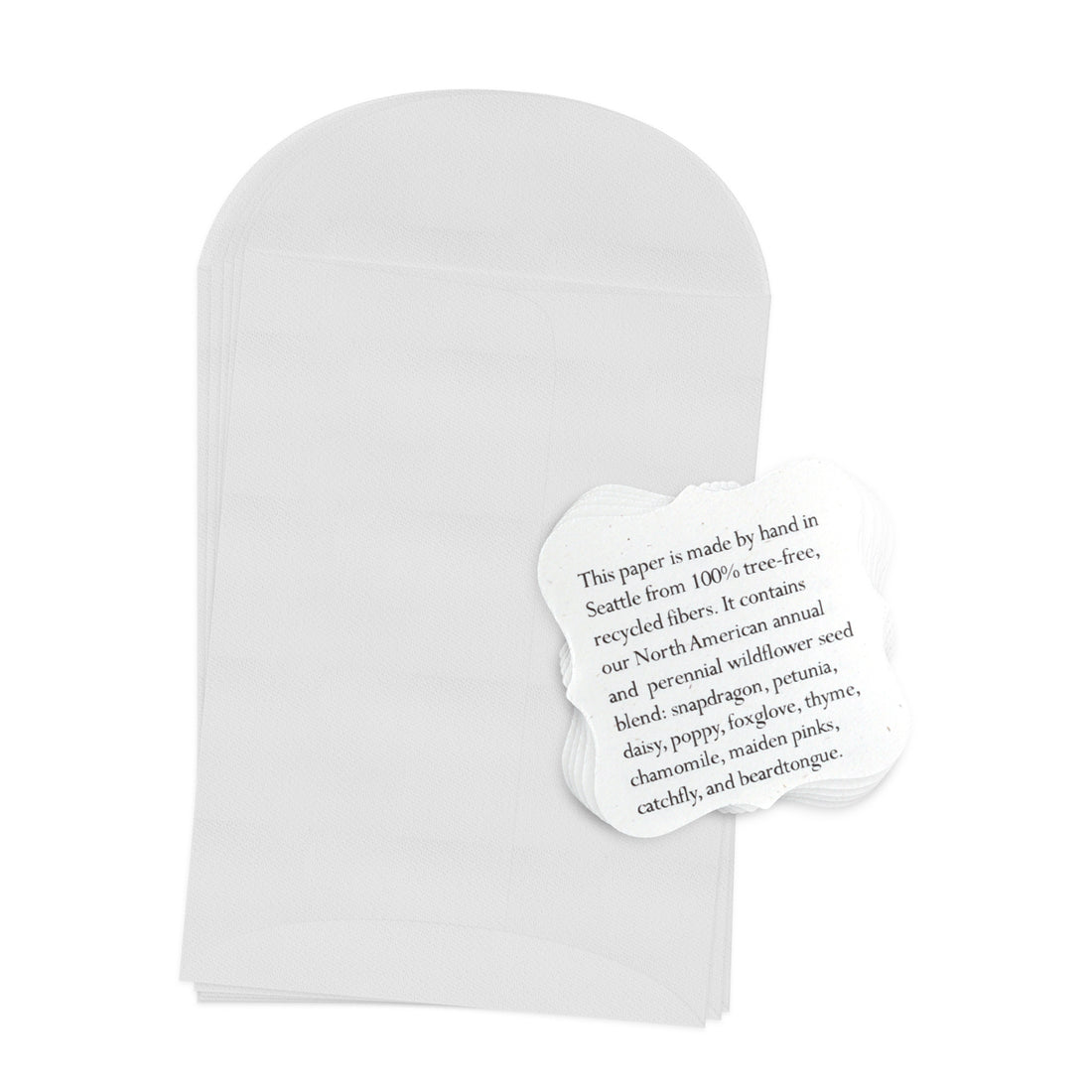 Seed Bloom Gifts planting guide with glassine envelope and wildflower seed card