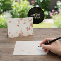 Handmade floral note cards featuring a Bloom Thank You" design with vibrant flowers. Perfect for expressing gratitude
