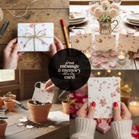 A collection of images illustrating different techniques to make Bloom Thank You Cards, highlighting creativity and style