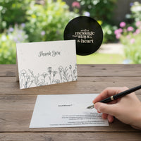 Bloom Thank You cards adorned with vibrant wildflowers, perfect for expressing gratitude