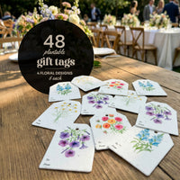 Set of 48 floral gift tags featuring "Bloom Thank You" messages, perfect for adding a personal touch to gifts
