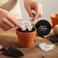 Hearts and Butterfly Favor planted in pot, sustainable seed paper