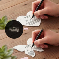 Hearts and Butterfly Favor with planting guide, write a message