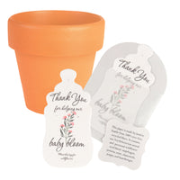 Baby Shower Bundle 4 – Pink Baby Bottle Seed Paper Favors with Terracotta Pots (30 Sets)