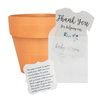 Baby Shower Bundle 1 – Blue Onesie Seed Paper with Terracotta Pots (30 Sets)
