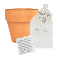 Baby Shower Bundle 4 – Pink Baby Bottle Seed Paper Favors with Terracotta Pots (30 Sets)