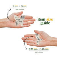 Plantable Memorial Seed Paper Keepsakes size comparison guide